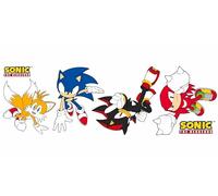 Themed - Sticker Mural Sonic the Hedgehog | Décoration Murale en Vinyle de Sonic, Tails, Knuckles et Shadow (120 cm x 30 cm)
