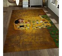Thèmes romantiques Tapis Le Baiser Célèbre Peinture Imprimer Tapis Doux pour Maison Salon Hommes Femmes Chambre À Pou Lavable en Machine 160x230cm