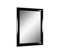 TheMIRROR Miroir mural encadré en verre véritable 45 x 55 cm Noir brillant Idéal comme miroir de couloir ou de salon Avec crochets en métal et matériel de montage