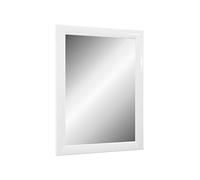 TheMIRROR - Miroir mural encadré en verre véritable 60 x 85 cm - Fait sur mesure en blanc brillant Idéal comme miroir de couloir ou de salon - Avec crochets en métal et matériel de montage