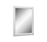 TheMIRROR - Miroir mural encadré en verre véritable 80 x 130 cm - Fabriqué sur mesure en Fitche blanc Idéal comme miroir de couloir ou de salon - Avec crochets en métal et matériel de montage