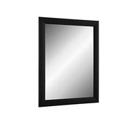 TheMIRROR - Miroir mural encadré en verre véritable 80 x 95 cm - Fabriqué sur mesure en pin noir - Idéal comme miroir de couloir ou de salon - Avec crochets en métal et matériel de montage