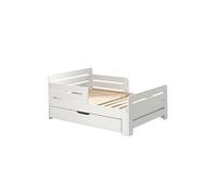 THEMIS - Lit Evolutif Blanc 90x140/160/200cm avec Tiroir -