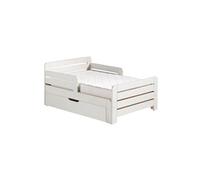 THEMIS - Lit Evolutif Blanc + Tiroir + Matelas Réglable 90x140/200cm -