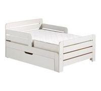 THEMIS - Lit Evolutif Blanc + Tiroir + Matelas Réglable 90x140/200cm -