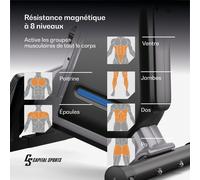 CAPITAL SPORTS Rameur Pliable et Compact, Rameurs Magnétiques pour Les Séances d'Entraînement Cardio-Training, Rameurs d'Appartement Pliable, 16 Niveaux de Résistance avec Ecran LCD
