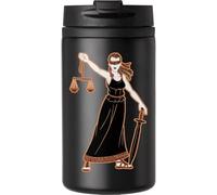 Themis The Justice Greek Mythology Tasse à café de voyage pour boissons chaudes et froides Tasse isotherme à double paroi avec couvercle étanche Noir