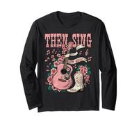 Then Sing My Soul Bottes de Cowgirl pour Guitare Rose Manche Longue