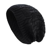 Thenice Bonnet Tricoté Femme Chapeau Hiver Cap Fille Chaud Béret (Noir)