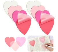 Thenshop Lot de 12 notes adhésives transparentes en forme de cœur - 7,6 x 7,6 cm - Imperméable et translucide - Pour la Saint-Valentin, l'étude de la Bible, les livres, les annotations, le bureau