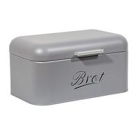 Theo&Cleo Boîte à pain avec couvercle, grande boîte en métal, boîte de rangement pour pain, pain et biscuits, stockage long et sec, design rétro gris