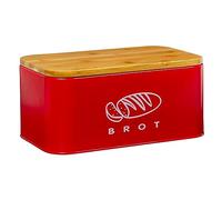 Theo&Cleo Boîtes à pain avec couvercle, couvercle en bambou écologique, peut être utilisée comme planche à découper, boîte à pain rétro spacieuse, en métal, longue conservation et garder au frais, 30