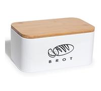 Theo&Cleo Boîtes à pain rétro en métal, couvercle en bambou écologique, planche à découper, longue conservation et garder au frais, 30