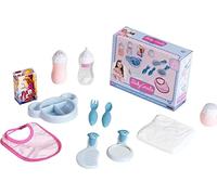 Theo Klein 1732 Baby Coralie Set puériculture, Repas et Soins | avec 11 pièces | Comprend : biberon, Couverts, Bavoir, Couche, Miroir etc. | Jouet pour Enfants à partir de 3 Ans