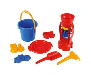 Theo Klein 2001 Set Seau de Plage I Seau Robuste pour la Plage et Le bac à Sable I avec Moulin à Sable, Tamis, moules à Sable et Beaucoup Plus Encore I Jouet pour Enfants à partir de 18 Mois