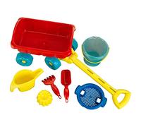 Theo Klein 2002 Chariot de plage garni | Contient : set, arrosoir, râteau, pelle etc...| Jouet pour enfants à partir de 18 mois