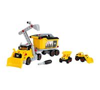 Theo Klein 3252 Caterpillar - Camion à visser 4 en 1 I Jouet de construction avec boîte à outils I Pelleteuse et benne incluses I Jouet pour enfants à partir de 3 ans