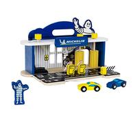 Theo Klein 3403 Station Service Michelin Avec 2 Voitures En Bois - Comprend Une Plate-Forme Élévatrice des Pompes Carburant et Beaucoup Plus Encore. Compatible Avec des Pistes Automobiles Classiques En Bois. Dimensions _ 36 cm X 21 cm X 205 cm - Jouet pour Enfants Partir de 3 ans