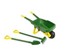 Theo Klein 3952 ensemble avec brouette John Deere I Assortiment d'outils de jardin d'une grande robustesse pour enfants I Comprend pelle et râteau I Jouet pour enfant à partir de 3 ans