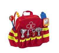 Theo Klein 4314 Sac à dos de secouriste, Avec stéthoscope, seringue et beaucoup d'autres accessoires, Tensiomètre électronique avec bruitage, Dimensions : 28 cm x 25 cm x 8, 5 cm