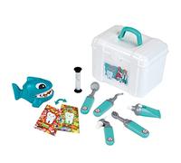 Theo Klein 4326 Mallette dentiste avec accessoires,Avec un petit requin pour contrôle dentaire,miroir et fraise dentaire,brosse etc,Dimensions 21cm x 14,5cm x 13cm,Jouet pour enfants à partir de 3 ans