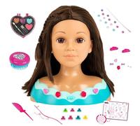 Theo Klein 5201 Tête à maquiller et à coiffer Mia I avec Palette de Maquillage en Forme de cur et Bijoux de Coiffure I Cheveux coiffables et lavables I Jouet pour Enfants à partir de Trois Ans