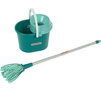 Theo Klein 6558 Leifheit Set Balai-Serpillière 3 Pièces I Avec Balai-Serpillière Tête Amovible I Seau Avec Système D'Essorage I Dimensions : 14 cm X 50 cm X 14 cm I Jouet pour Enfants Partir de Trois ans