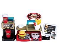 Theo Klein 7307 Stand à Hamburgers - avec Distributeur de Boissons, Espace de Cuisson, écran et Terminal de paiement - Nombreux Accessoires - Dimensions : 52 x 14 x 23 cm - pour Enfants dès 3 Ans