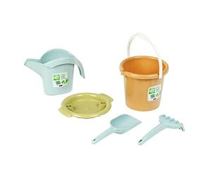 Theo Klein 7673 Klein Goes Bio - Seau à Sable - Ensemble de bac à Sable coloré en Plastique Bio - avec Seau, arrosoir et Bien Plus Encore - Jouet pour Enfants à partir de 18 Mois