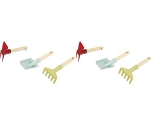 Theo Klein 7681 Outils de Jardinage, avec Pelle, Râteau et Double Binette à Manche Court, Plastique recy nti-UV, Jouet pour Enfants à Partir de 3 Ans (Lot de 2)