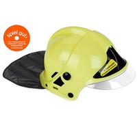 Theo Klein 8903 Casque de pompiers, phosphorescent I Réplique fidèle de l'original en design MSAI Brille la nuit I Visière rabattable I Ajustable I Dimensions : 31 cm x 17,5 cm x 21 cm