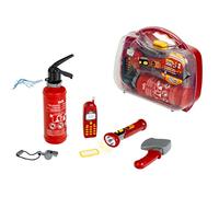 Theo Klein 8984 Mallette Pompier - Nombreux Accessoires : Lampe Torche avec Fonction Lumineuse, extincteur avec vaporisation, téléphone, etc. - Dimensions : 27 x 9,5 x 23 cm - pour Enfants dès 3 Ans
