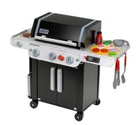 Theo Klein Weber 9445 Weber Barbecue Genesis en bois avec inserts pour steak, pizza ou légumes, avec accessoires alimentaires et ustensiles de barbecue, jouets pour enfants à partir de 3 ans