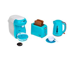 Theo Klein 9519 Bosch Breakfast Set I Kitchen Accessory Set Consisting of Toaster, Coffee Maker and Electric Kettle I Toys for Children Aged 3 and over