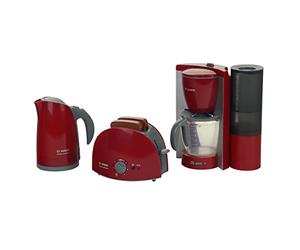 Theo Klein 9580 Set petit déjeuner Bosch | Composé d'un grille | pain, d'une cafetière automatique et d'une bouilloire | Jouet pour enfants à partir de 3 ans