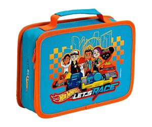 Theo Klein 9682 Hot Wheels Let's Race Trousse de Voitures, Trousse de Rangement Textile pour 12 Petites Voitures avec Bandes élastiques et Poche en Filet, pour Enfants dès 3 Ans