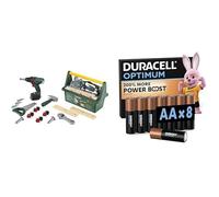 Theo Klein Bosch Caisse Outils, visseuse LED, 3+ Ans, & Duracell Optimum AA 8 pcs, Power Boost