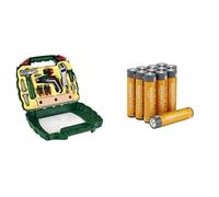 Theo Klein Bosch Mallette Ixolino II, visseuse LED, 3+ Ans, & Piles AAA Alcalines Amazon Basics 12 pcs, 10 Ans