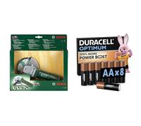 Theo Klein Bosch Meuleuse Angle, lumière/son, 3+ ans, & Duracell Optimum AA 8 pcs, Power Boost