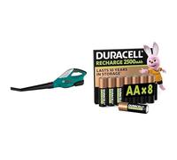 Theo Klein Bosch Souffleur Feuilles, 3+ Ans, & Duracell AA Rechargeables 8 pcs, 2500mAh