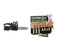 Theo Klein Bosch Tronçonneuse, lumière/Son, 3+ Ans, & Duracell AA Rechargeables 8 pcs, 2500mAh