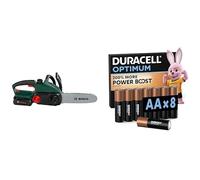Theo Klein Bosch Tronçonneuse, lumière/Son, 3+ Ans, & Duracell Optimum AA 8 pcs, Power Boost