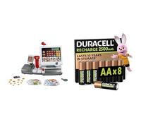 Theo Klein Caisse Enregistreuse, Clavier/Scanner, 3+ Ans, & Duracell AA Rechargeables 8 pcs, 2500mAh