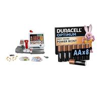 Theo Klein Caisse Enregistreuse, Clavier/Scanner, 3+ Ans, & Duracell Optimum AA 8 pcs, Power Boost