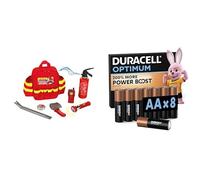 Theo Klein Fire Fighter Henry Sac à Dos, Lampe LED, 3+ Ans, & Duracell Optimum AA 8 pcs, Power Boost