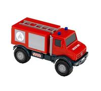KLEIN Camion pompier tout-terrain 3600 Mercedes Unimog – roues souples & hayon ouvrant – 1:24