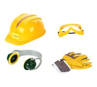 Klein 8537 Set d’Accessoires Bosch, 4 pièces - Gants, Casque de Travail, Paire de Lunettes de Travail et Casque Anti-Bruit - Dimensions : 30 cm x 38 cm x 10 cm - Jouet pour Enfants à partir de 3 Ans