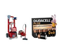 Theo Klein Vileda Chariot Ménage, aspirateur/Son, 3+ Ans, & Duracell Plus D 6 pcs