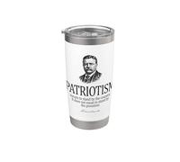Theodore Roosevelt Patriotisme Citation Noir Gobelet isotherme en acier inoxydable double paroi