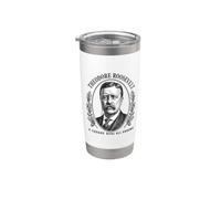 Theodore Roosevelt Square Deal Portrait historique Gobelet isotherme en acier inoxydable double paroi